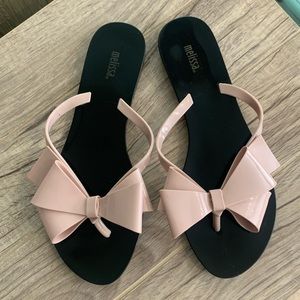 MELISSA Black/Rose Harmonic Bow III Flip-Flops 
US Size 9 EUR 40